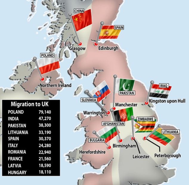 A magyarok is felkerültek a britek bevándorlási térképére