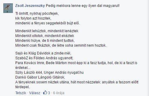 Jeszenszky Zsolt nagyon hosszan válaszol szerzőnknek, aki szóvá tette a polgári didzsé kifinomult stílusát, de valószínűleg tévedett, mert Zsolt csak viccelt