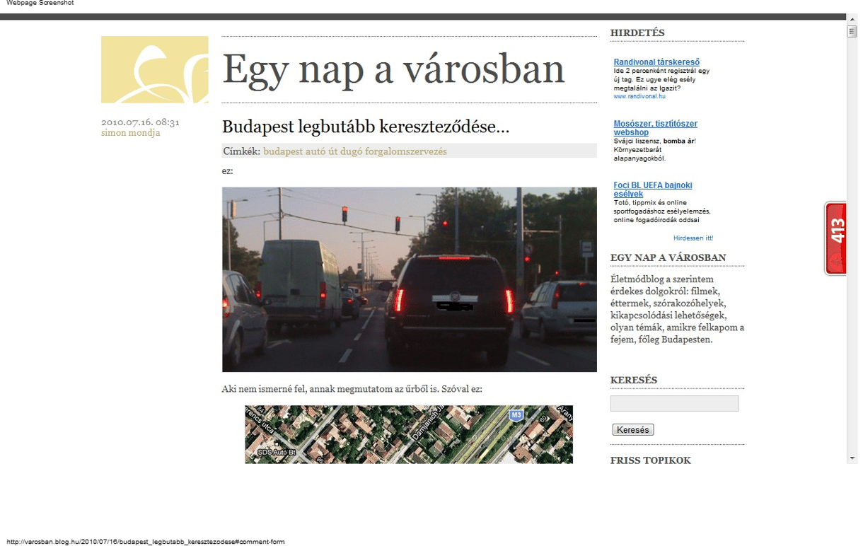 Melyik Budapest legrosszabb útkereszteződése?