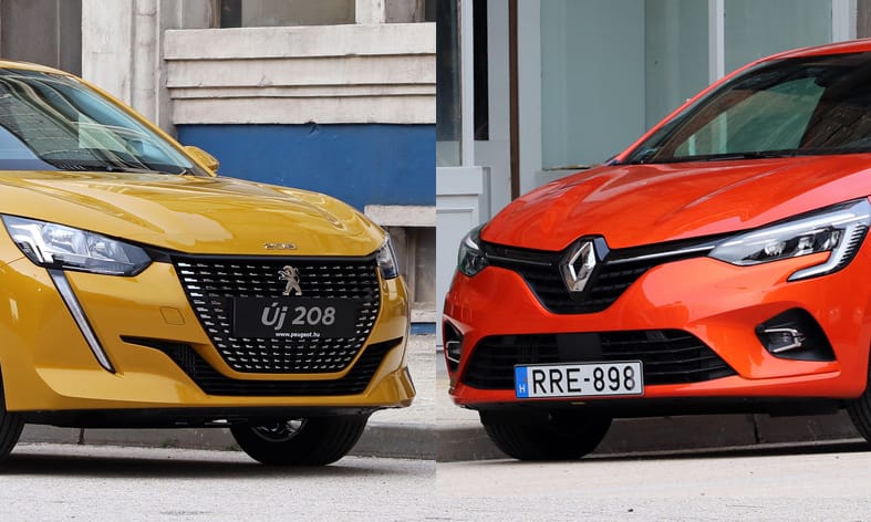 A 2020-as Év Autója finalistái: a Peugeot 208 a Renault Clio ellen