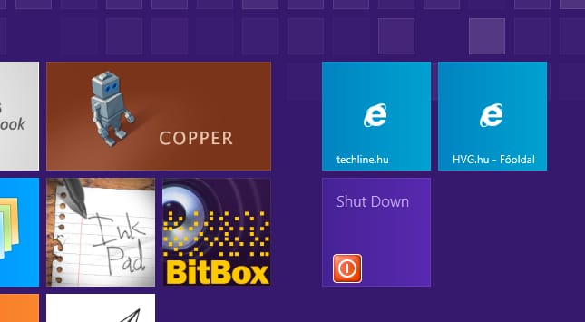 Windows 8 tipp: így helyezhetjük el a Shut down menüpontot a Start képernyőn