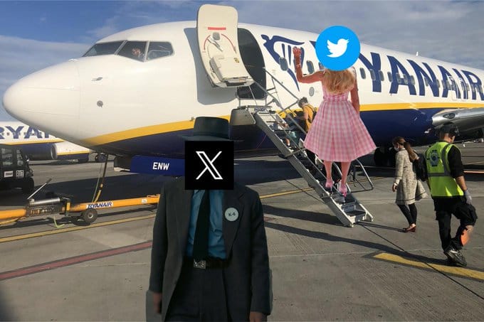 A Ryanair Barbenheimer mémmel reagált a Twitter névváltására