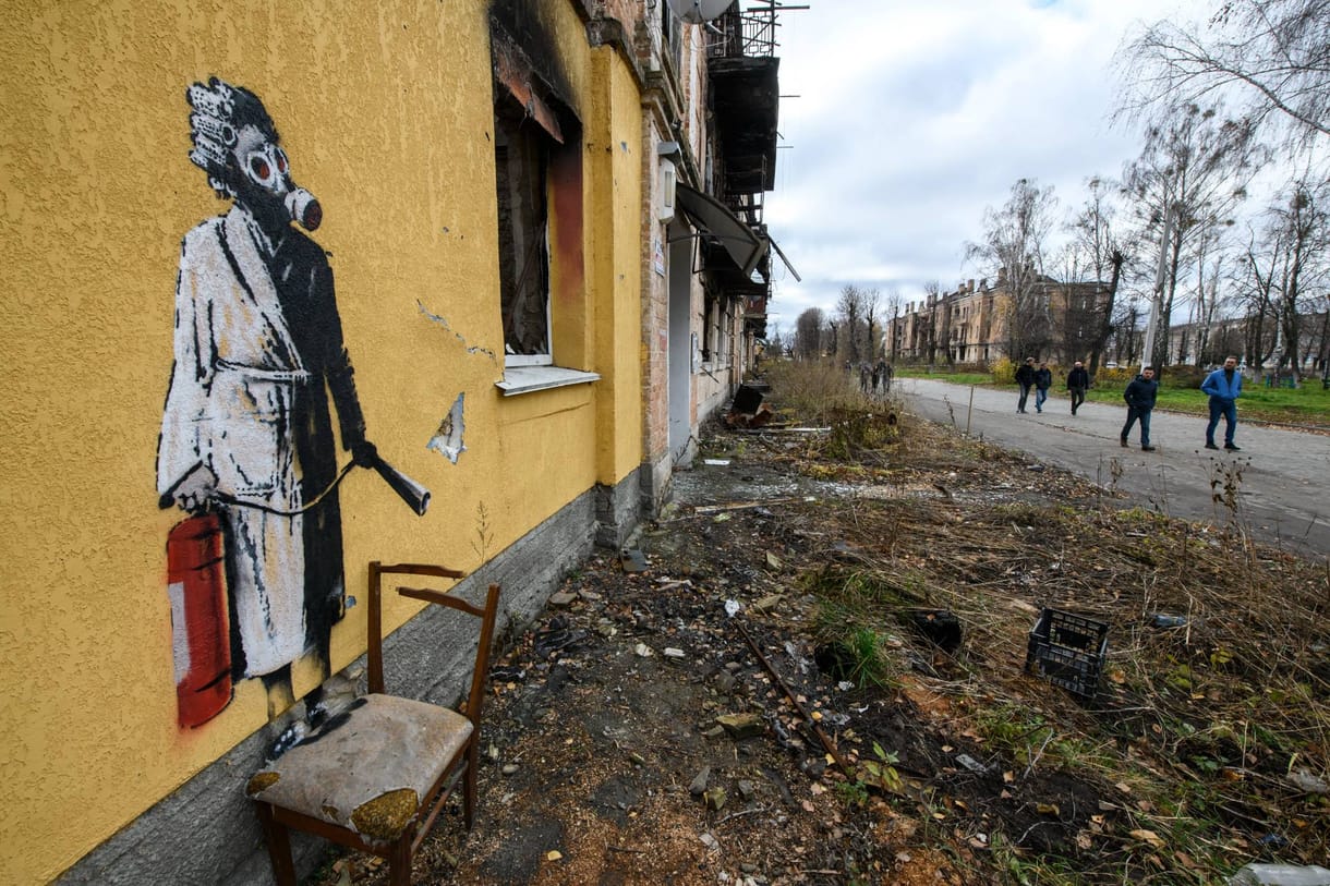 Ellopták Banksy egyik alkotását egy Kijev környéki házfalról