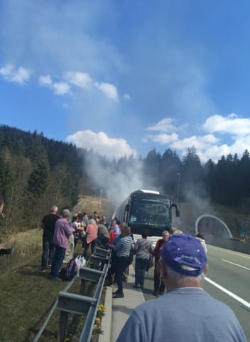 Kiégett egy magyarokat szállító busz Horvátországban