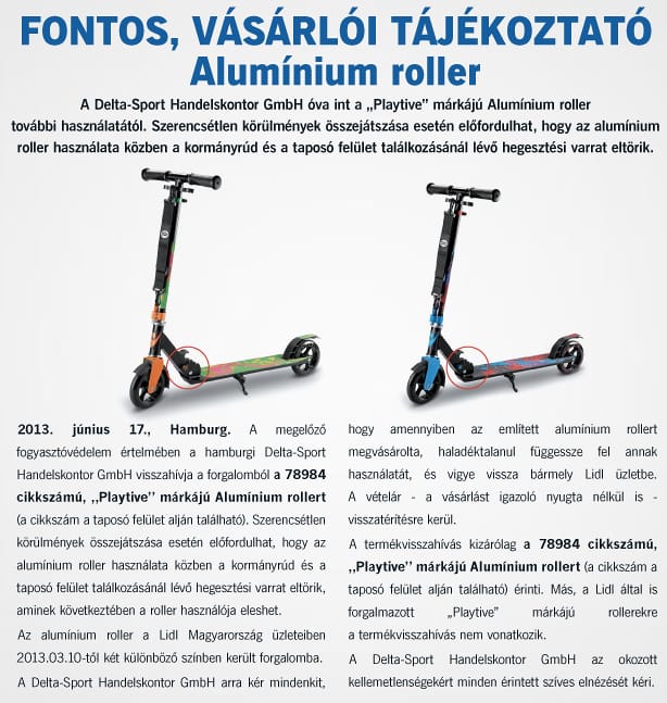 Magyarországon árult terméket hív vissza a Lidl