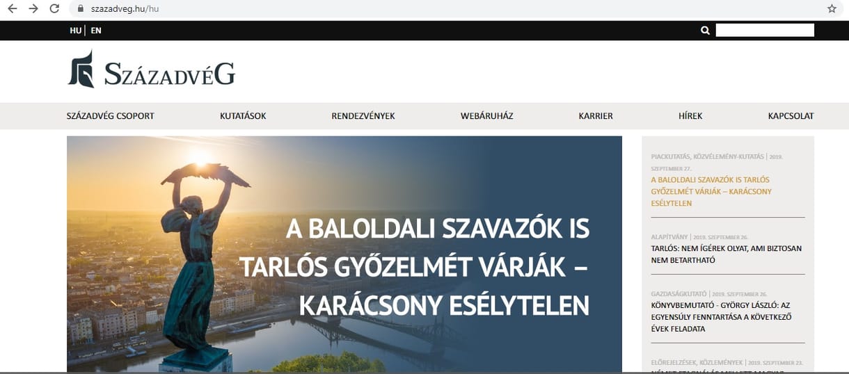 Karácsony esélytelen – hirdeti még mindig a Századvég honlapja