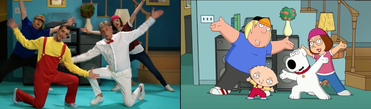 Magyar szinkronhangok hülyülnek a Family Guy főcímének élőszereplős verziójában