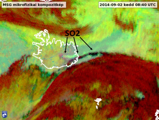 Zöld csóvákat ereget az izlandi vulkán - műholdképek
