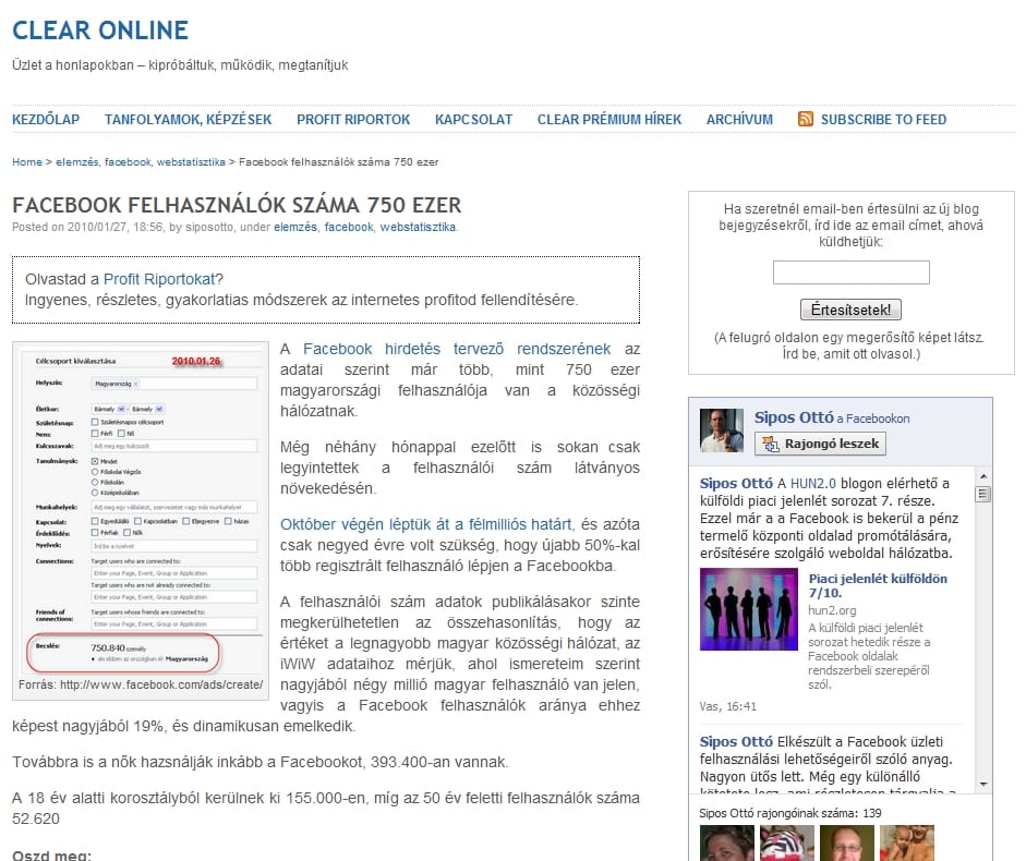 Már 750 ezer magyarországi tag a Facebookon