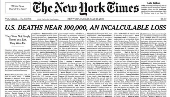 Megrázó címlappal jelent meg a mai New York Times