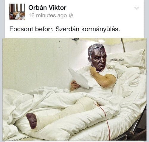 Fotók: Orbán kórházban, beindult a mémgyár