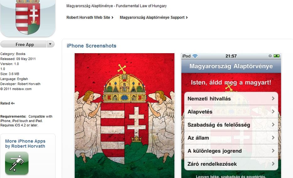 Elkészült a Magyarország Alaptörvénye alkalmazás
