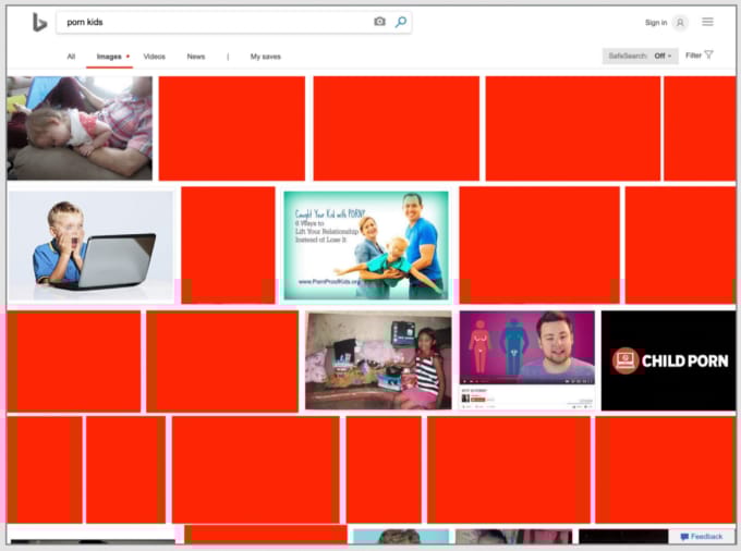 Gyermekpornót jelenített meg (és ajánlott) a felhasználóknak a Microsoft Bing keresője
