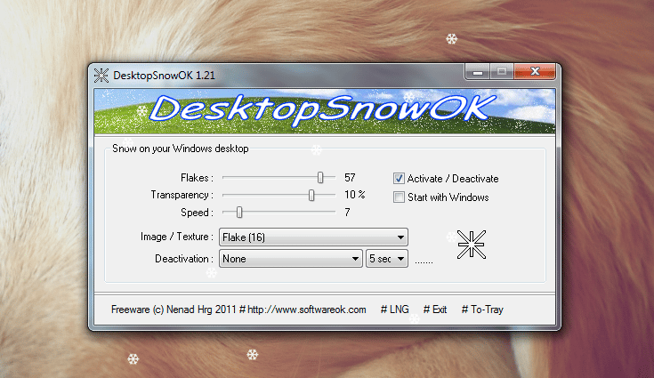 Látványos, animált havazás a Windows Asztalára, ingyen!