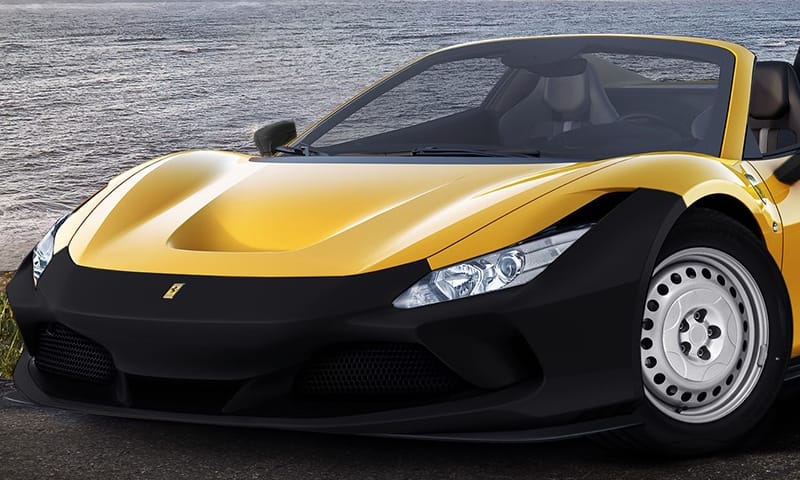 Ilyen a legújabb nyitott tetős Ferrari abszolút fapados kivitele