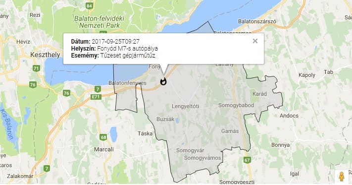Kigyulladt egy nyerges vontató kereke az M7-en