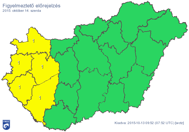 Nagy esők hoznak egy kis felmelegedést - figyelmeztetést adtak ki