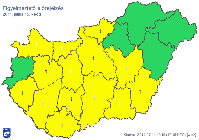 Térkép: Nyakunkon a vihar, sárgállik az ország