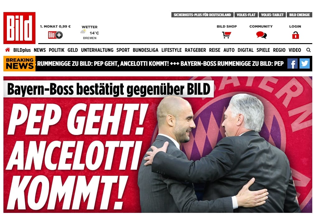 München: Guardiola megy, Ancelotti jön