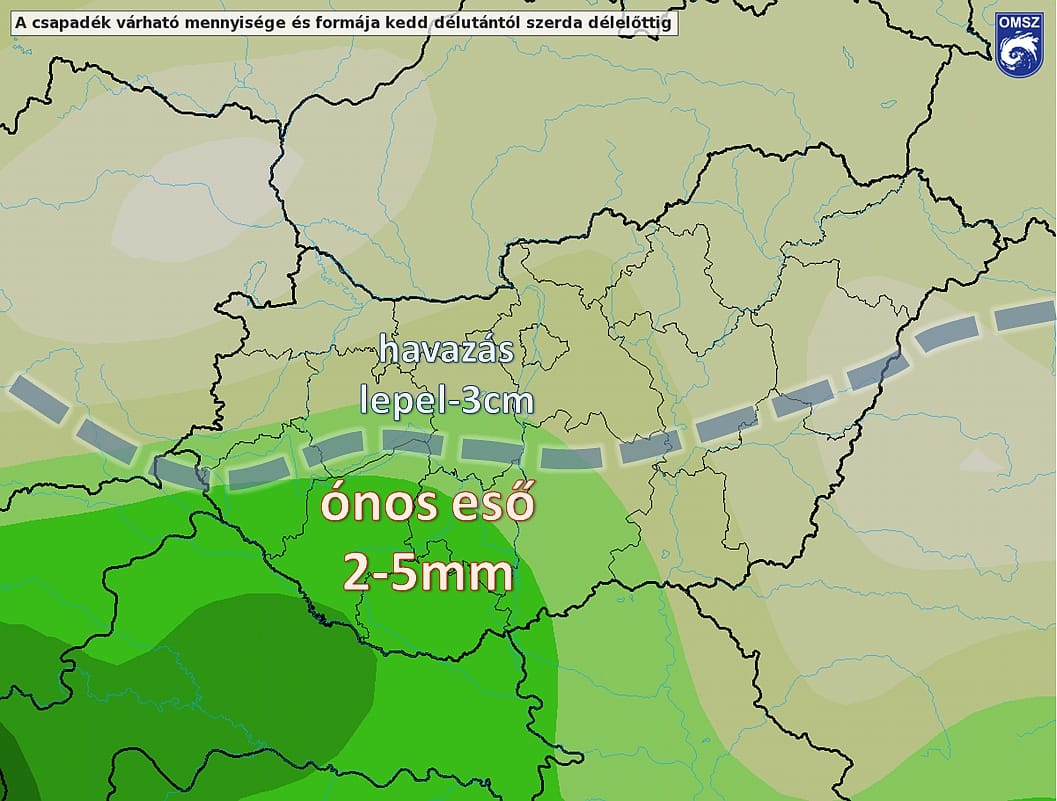 Ónos eső: másodfokú riasztás van érvényben az ország több pontján