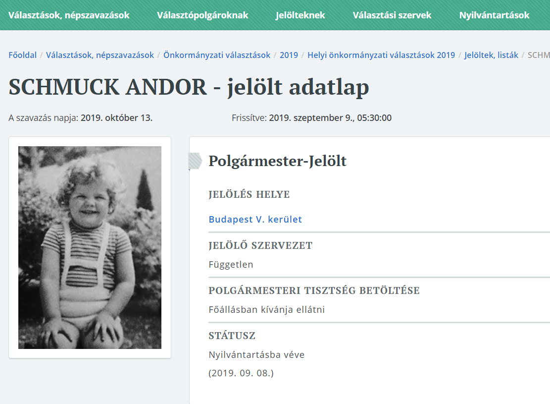 Schmuck Andor összekeverhette a Facebook-oldalát a választási adatlapjával