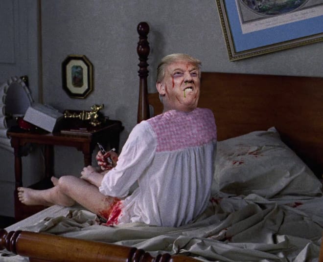 Ilyenek lennének a horrorfilmek, ha Trump játszaná a gonoszt