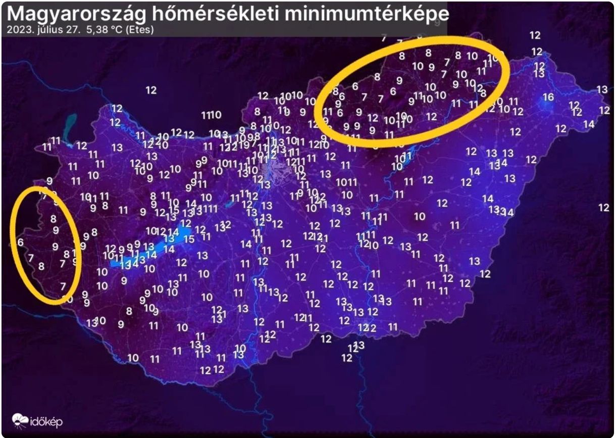 5 fokot is mértek csütörtök hajnalban