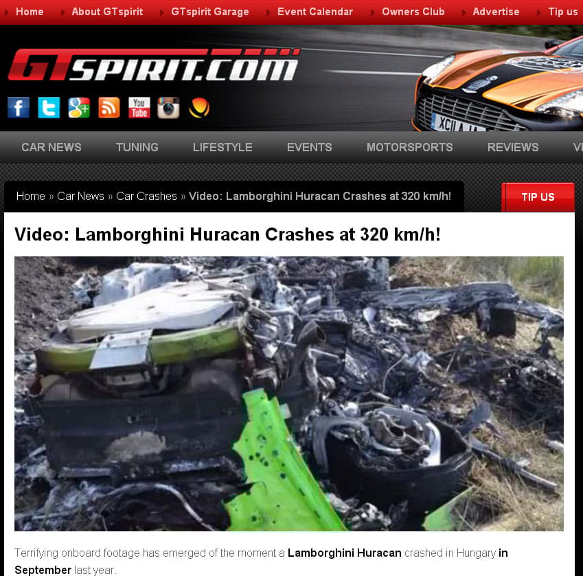 Világszenzáció az M7-esen hazavágott Lamborghini
