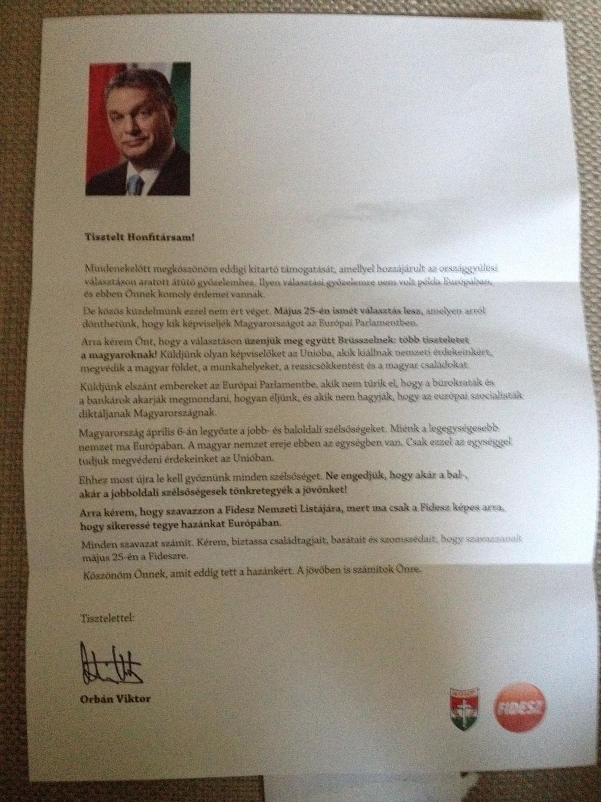 Fotó: Hamarosan ön is megkapja ezt a levelet Orbán Viktortól