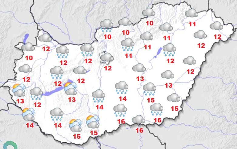 Esős és szeles péntekünk lesz