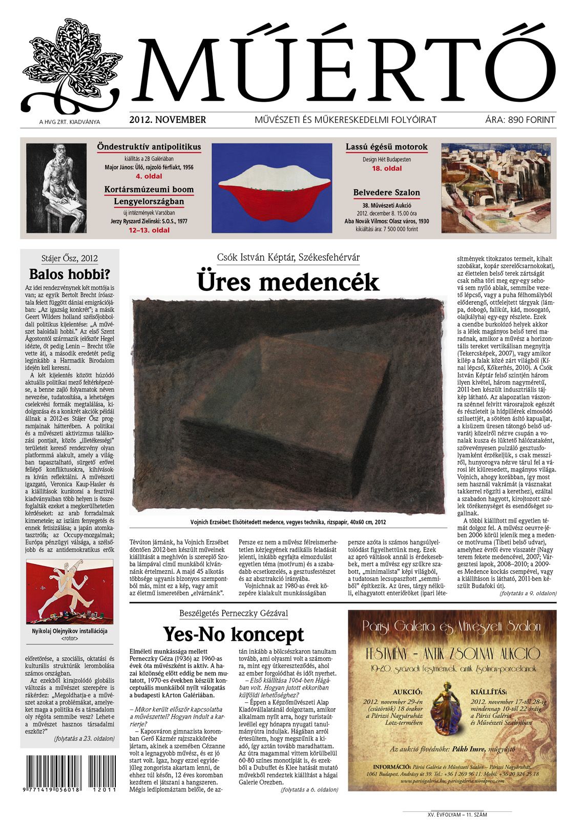 Megjelent a Műértő novemberi lapszáma