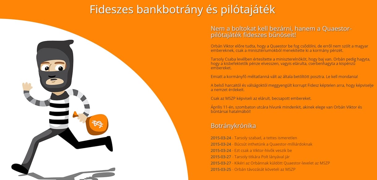 Honlapot indított az MSZP a Quaestor-ügy károsultjainak