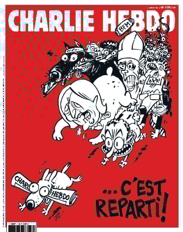 Ezzel a címlappal indul újra szerdán a Charlie Hebdo