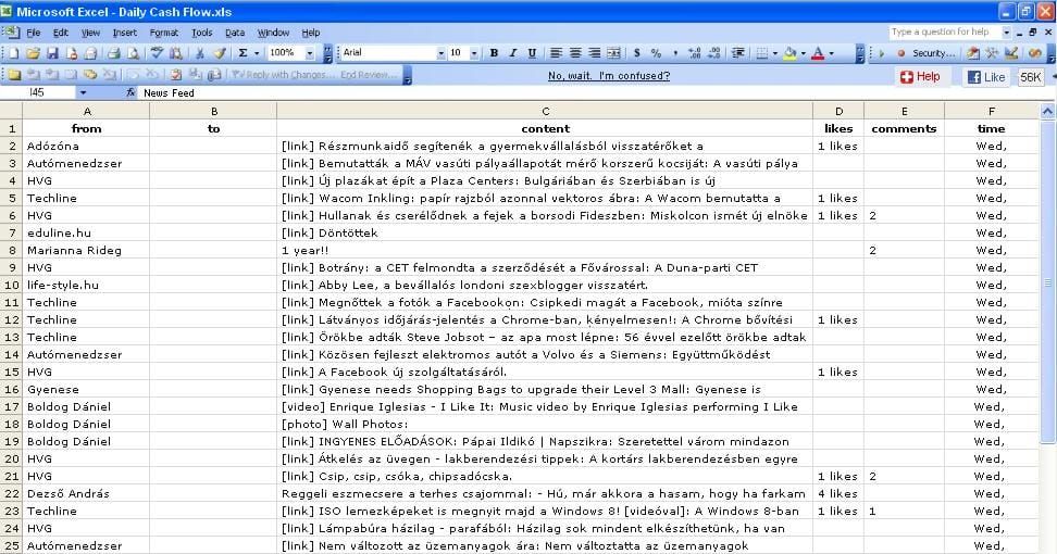 Főnökök rémálma: a Facebookot elrejtő táblázat