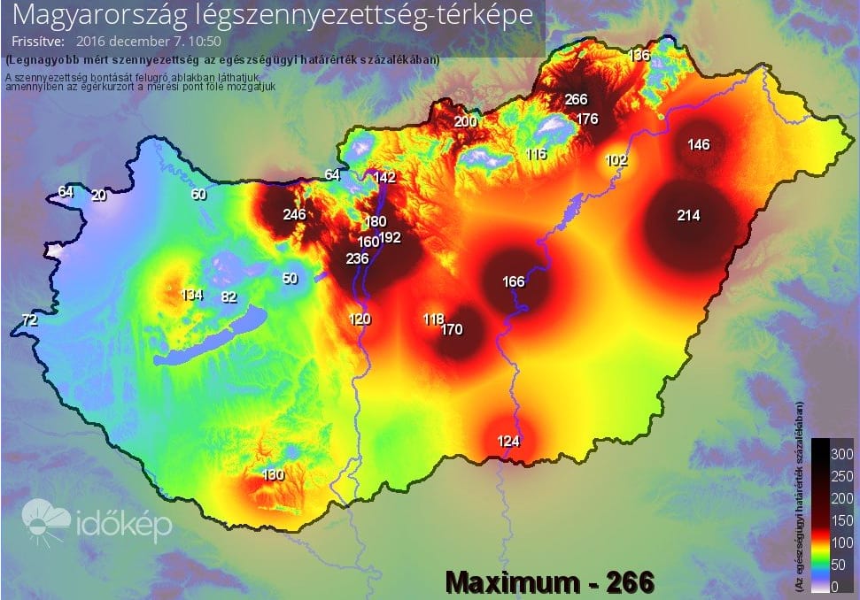 Nincs szél, így ma is rémisztő a szmogtérkép