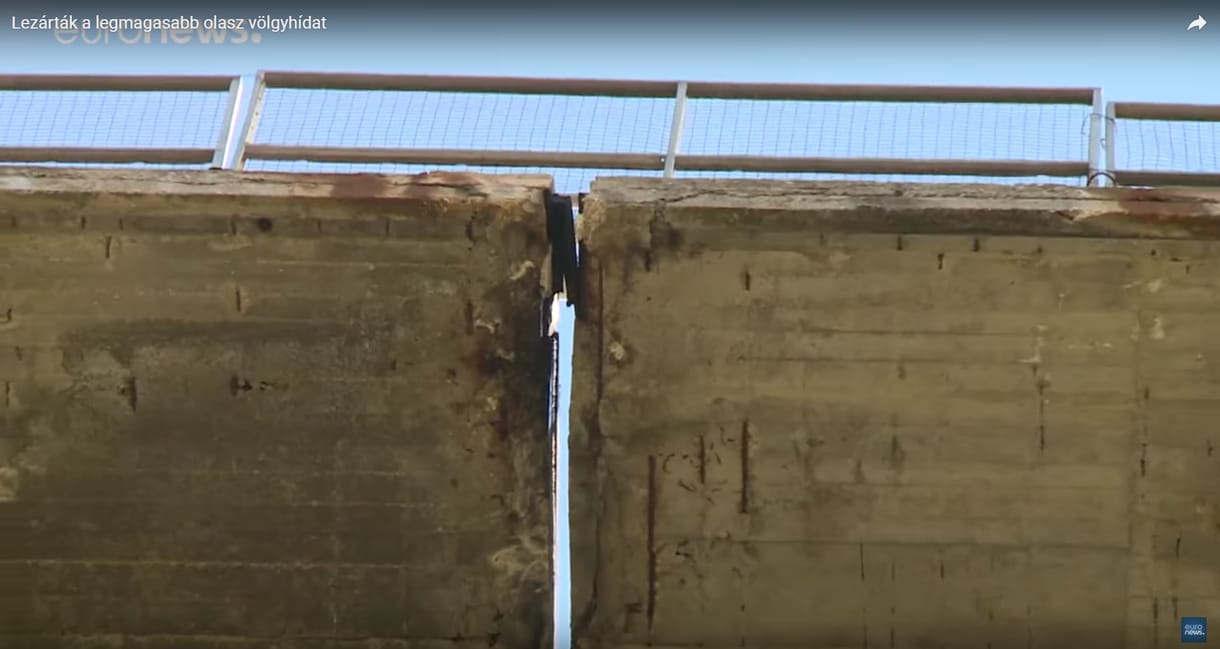 Lezárták a legnagyobb olasz völgyhidat, csak a szentlélek tartotta már – videó