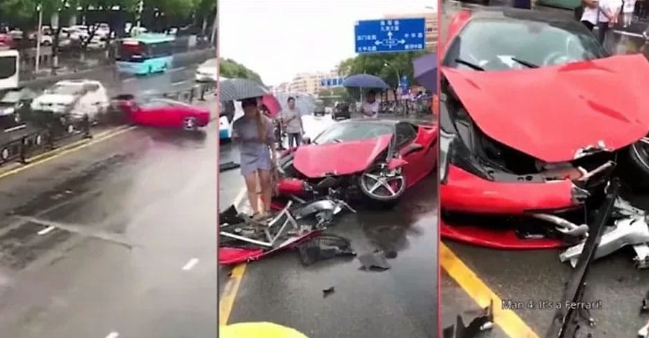Éppen azt ragozta egy bérlő, mekkora dolog Ferrarit vezetni, majd összetörte a kocsit - videó