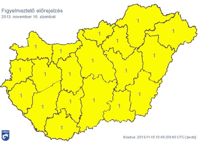 Országos figyelmeztetést adtak ki holnapra