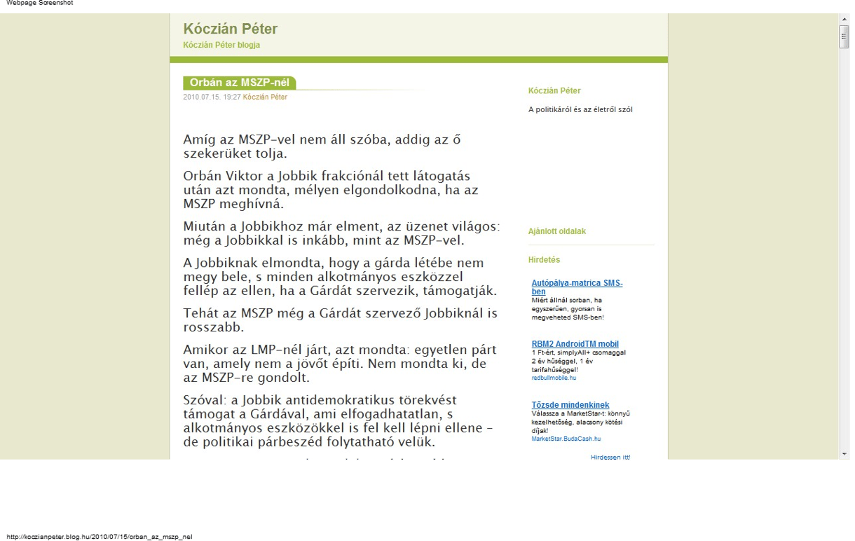 Kóczián szerint Orbán Viktor kezd politikai szupersztárrá válni