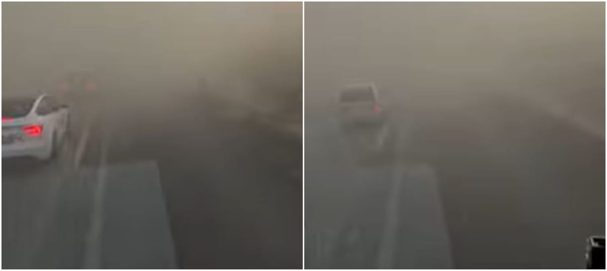 Alig láttak valamit a sofőrök, akkora porvihar volt az M1-esen – videó