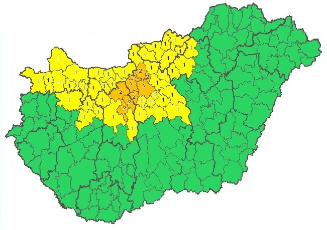 Másodfokú riasztást adtak ki Budapestre és környékére az erős szél miatt