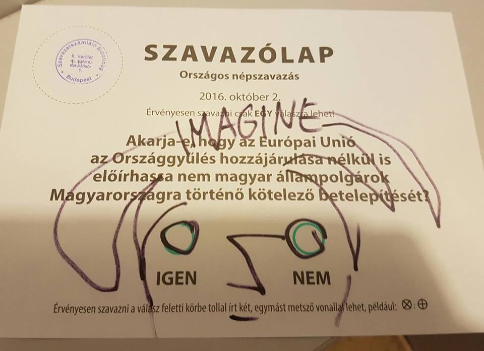 Imagine: újabb kreatív érvénytelen szavazat Lennonnal
