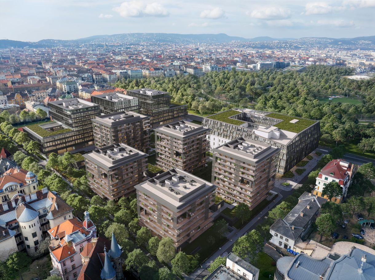Így képzelik most el Garancsi Városliget mellett épülő megaprojektjének lakóházait