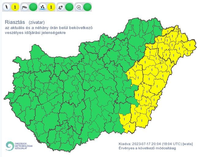 Visszavonta a másod- és a harmadfokú riasztásokat a meteorológiai szolgálat