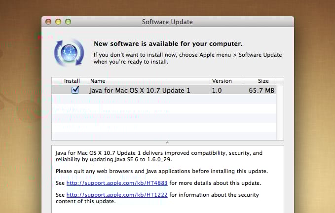 Az Apple Java frissítést adott ki az OS X 10.6-hoz és 10.7-hez