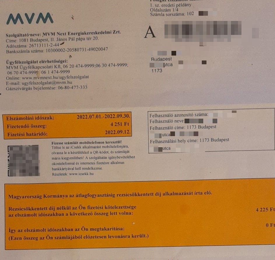 Olyan gázszámlát kapott valaki, amelyen az áll: rezsicsökkentés nélkül olcsóbb lett volna