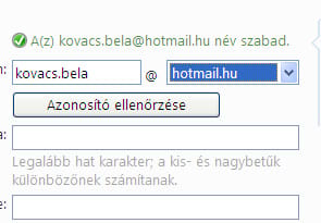 Még szabad lehet az onneve@hotmail.hu cím is