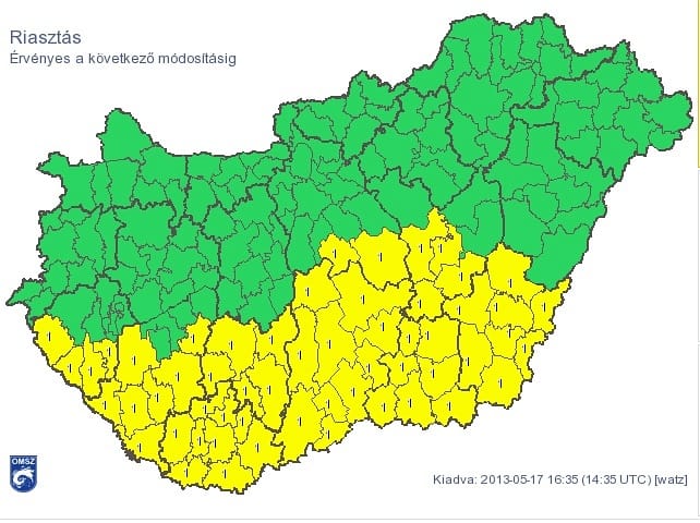 Újra vihar közelít: itt a riasztás