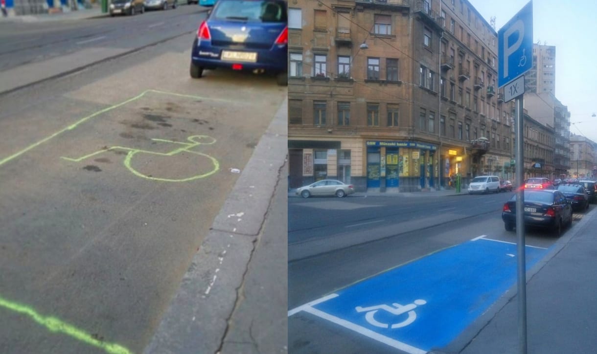 Megírtuk, hogy valaki csinált magának egy mozgássérült parkolóhelyet, erre már készült is egy hivatalos festés