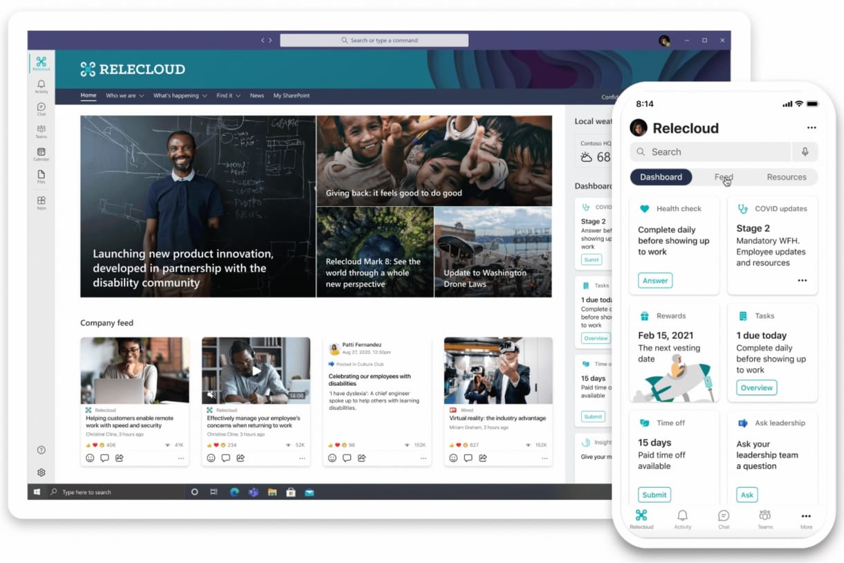 Itt a Microsoft Viva, home office-hoz lett kitalálva
